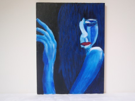 Dívka v modrém, 30x40,akryl,plátno.JPG