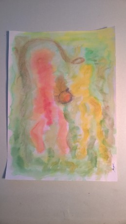 Adam a Eva II_akvarel 21x30