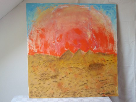 Západ slunce,93x108,olej,plátno