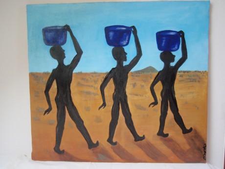 Nosiči vody, 83x74,Olej,plátno