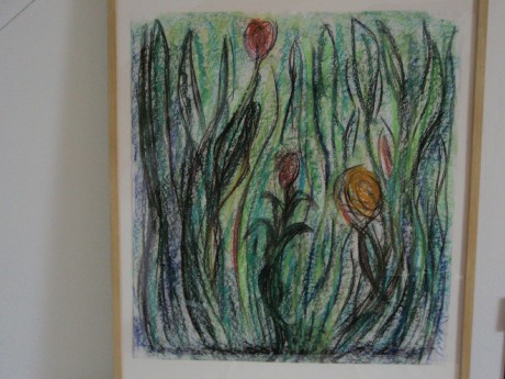 Rozhovor s trávou,64x70 (73x103),pastel,papír 